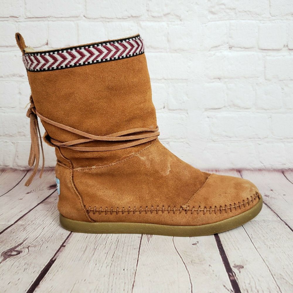 Toms Nepal Suede Leather Moccasin Boots